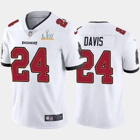 Men Tampa Bay Buccaneers #24 Carlton Davis III Nike White Super Bowl LV Limited NFL Jersey->tampa bay buccaneers->NFL Jersey
